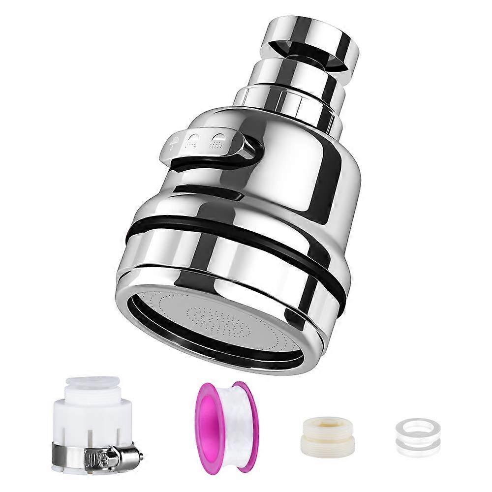 360° Swivel Sink Tap, 3 Mode Adjustable Extended Bubbler Tap Aerator