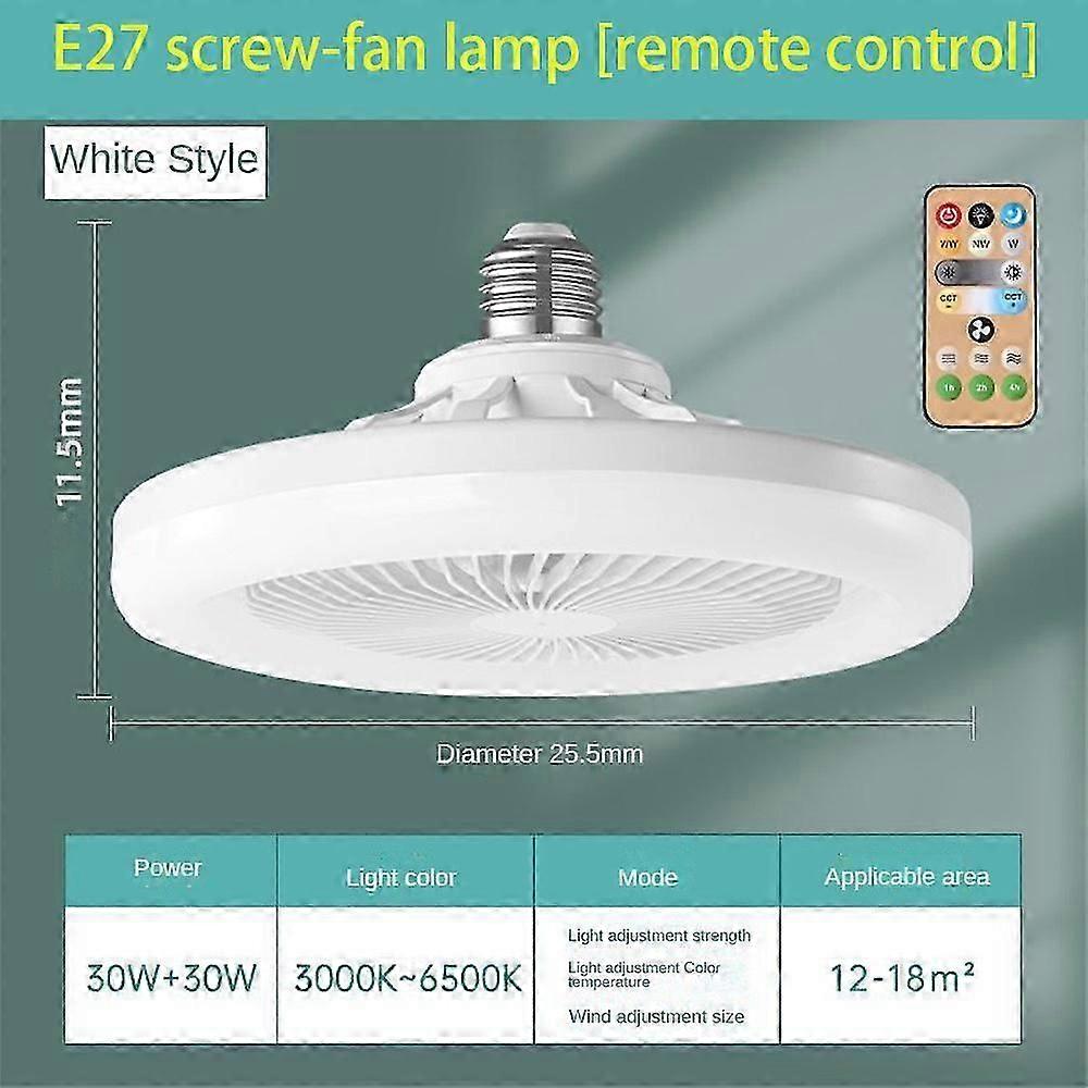 3 Speed Large LED Ceiling Fan with Lighting LED Light Adjustable Wind + Remote