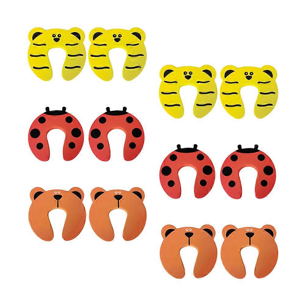 Protetor de dedo para porta com desenho animado, 12 peças, conjunto à prova de crianças