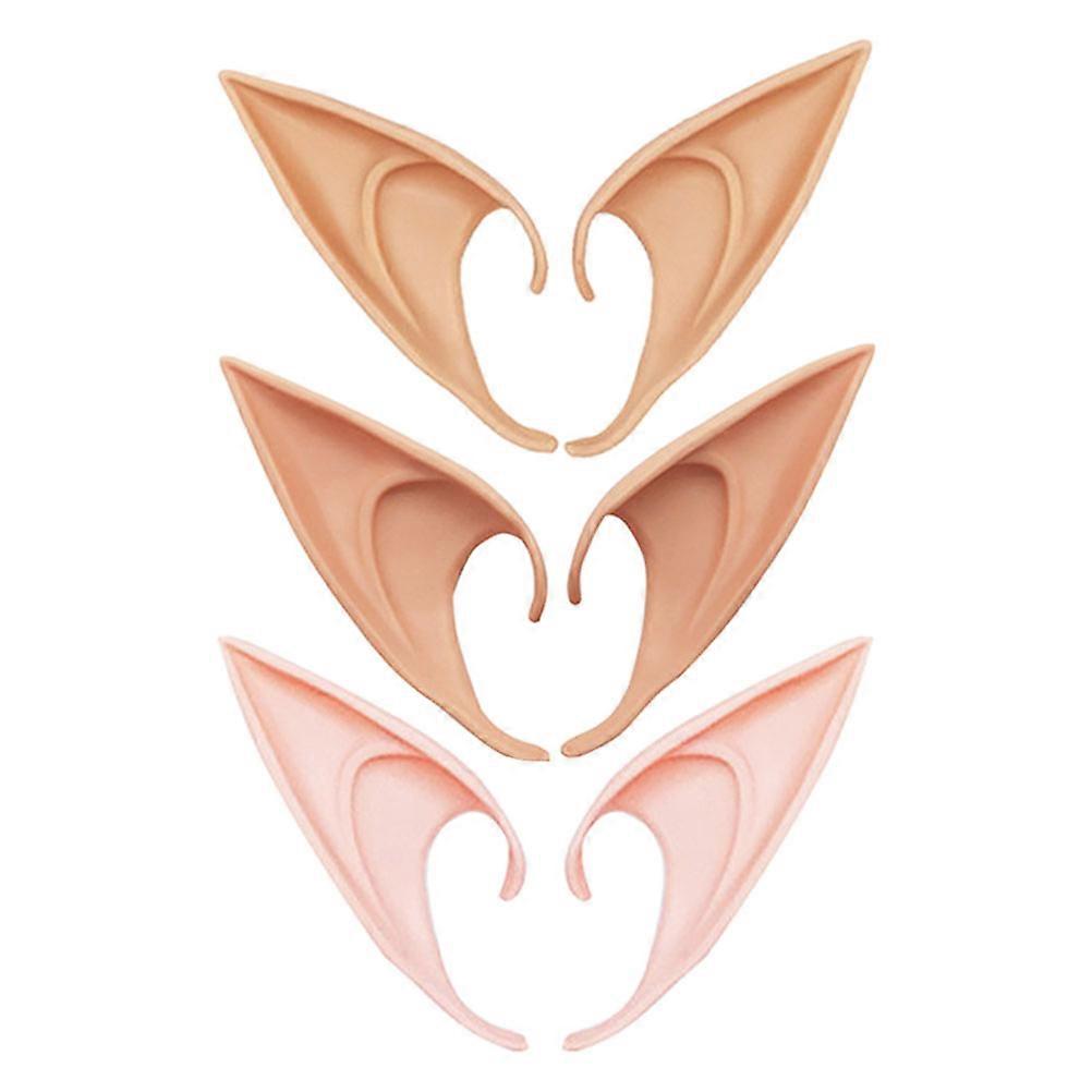 Wear-Resistant Fake Ears Ear-Shaped Cosplay Supply Assorted Color Replaceable 3 Pairs