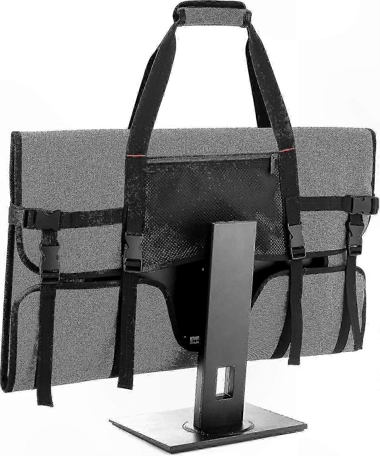 Waterproof Padded Bag for 27" LCD Monitors with Velvet Interior in Gray