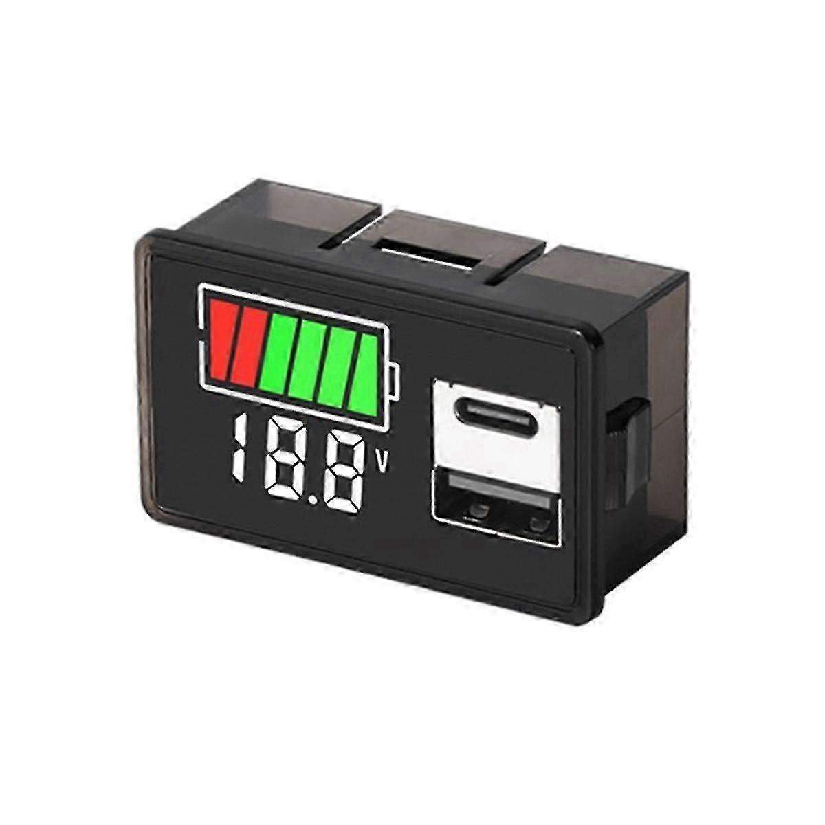 Battery Charge Level Indicator Lithium Battery Capacity Meter Test Display Led Tester Voltmeter, Us