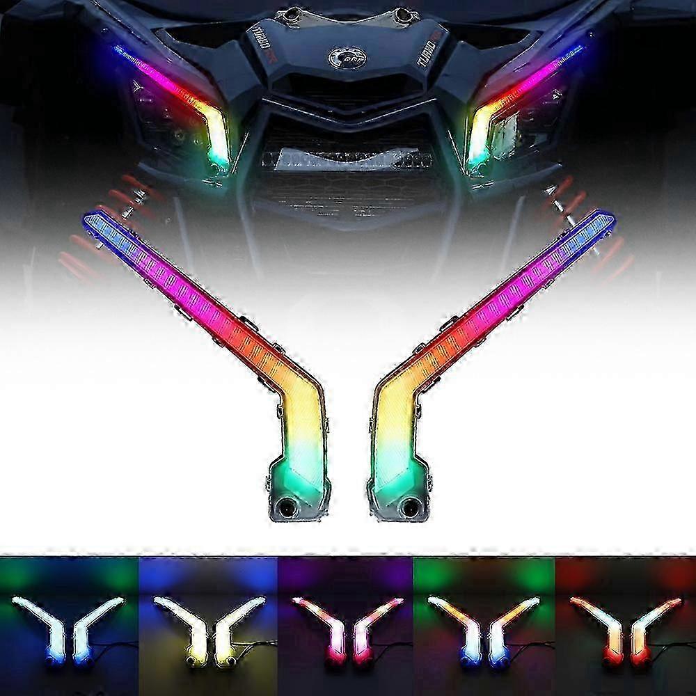 Front LED lights for Can Am Maverick with RGB turn signal