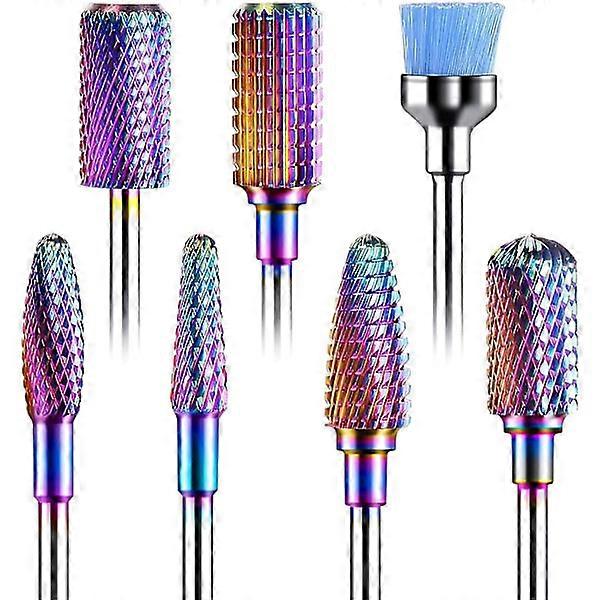 7* Nail File Bits for Manicure and Pedicure, Professional High Quality Conical Drills for Removing Polish/Gel and Pushing Back Cuticles