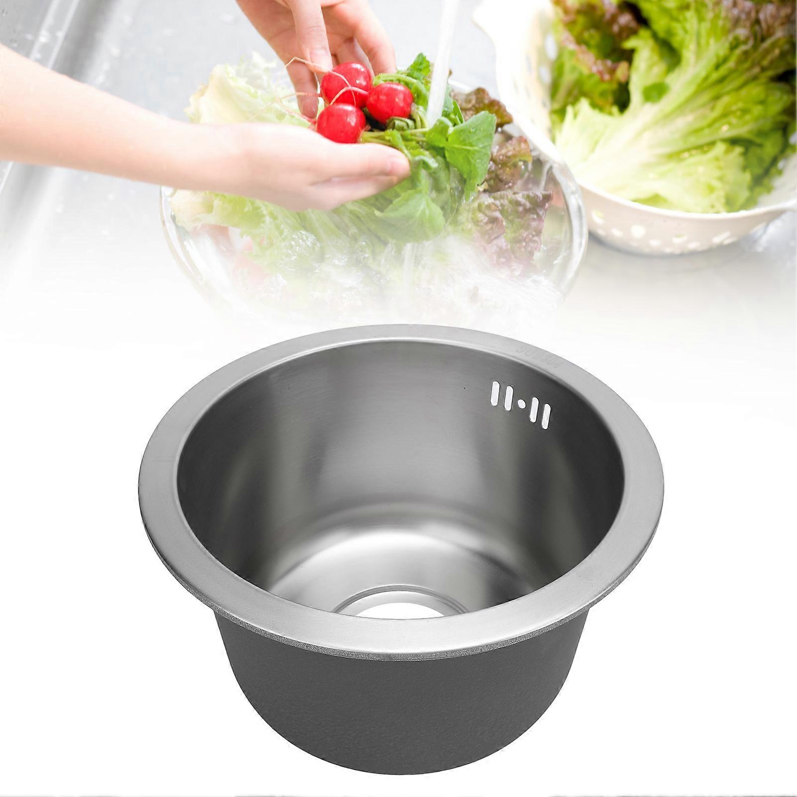 Undermount 304 Stainless Steel Mini Round Sink 28cm Brushed