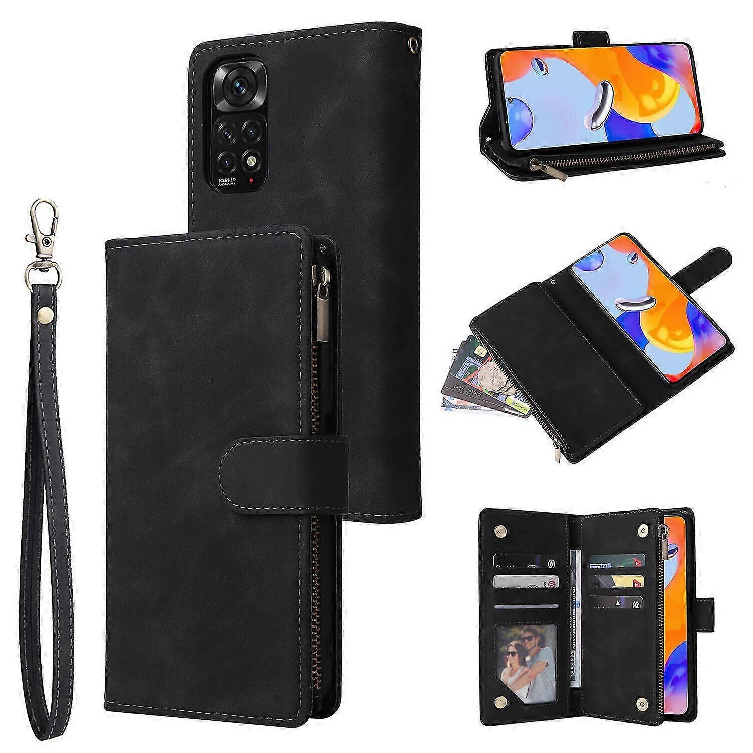 Case for Xiaomi Redmi Note 11 Pro Leather Magnetic Handbag Zipper P...