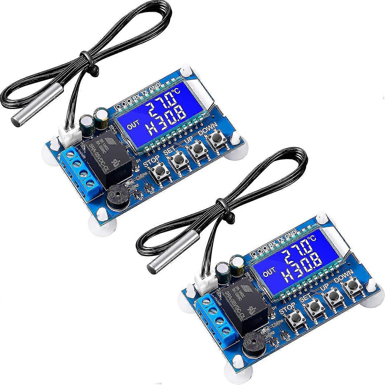 Electronic temperature controller, XY - T01, 2 pieces, Precise temperature control from -50°C to 110°C