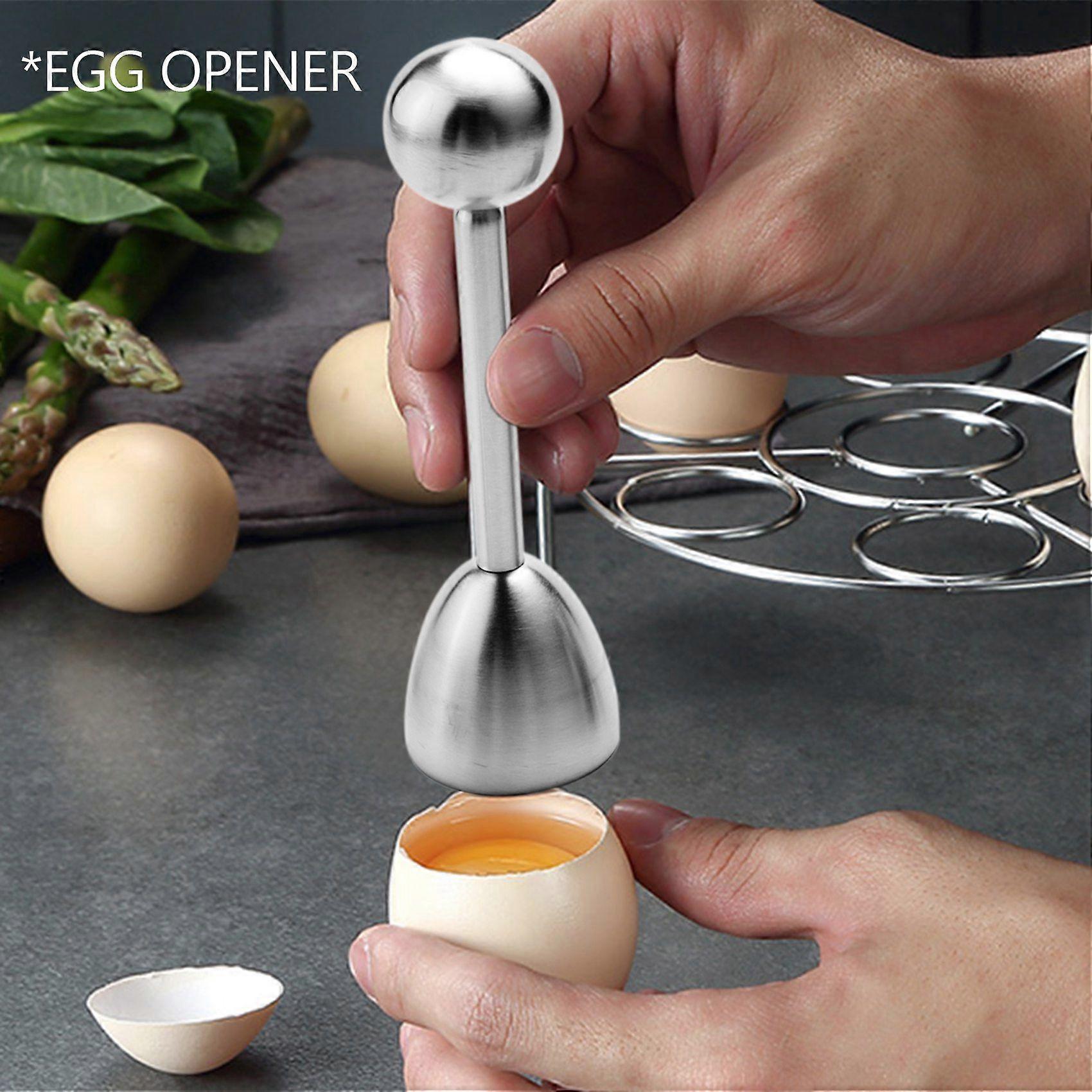 Egg Topper Set  Soft Hard Boiled Eggs Separator Tool  Include Spoons and Cups-Shell Remover & Cut