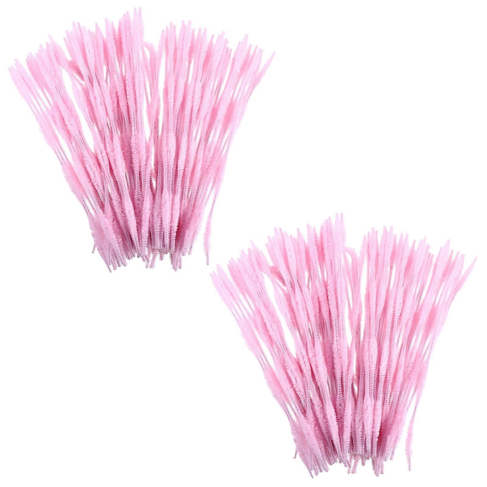 200pcs Plush Sticks Bendable Handmade Crafted Twisted Stems