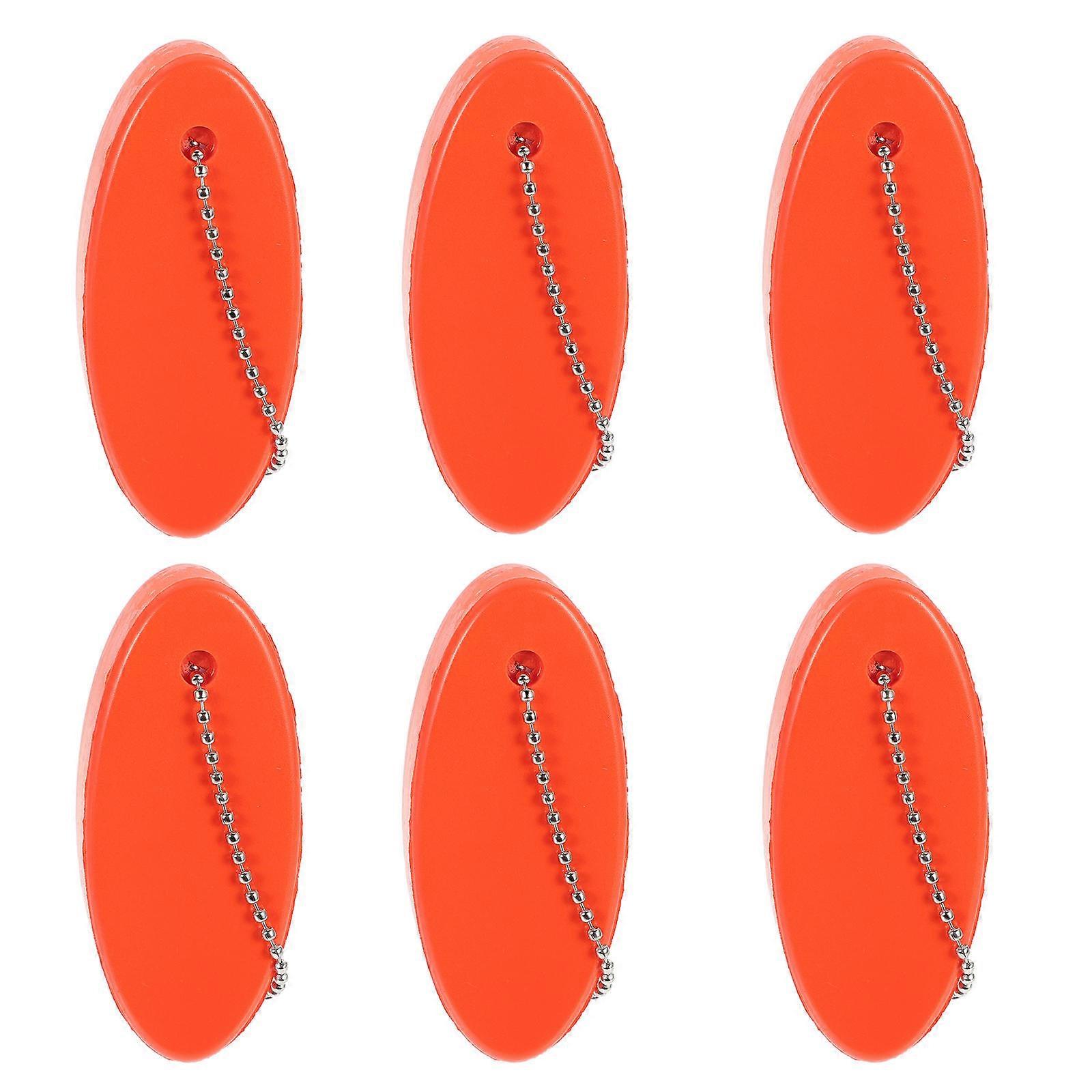 Stylish Floating Key Chains Oval Shaped Pu Keys Pendants 6Pcs For Boating