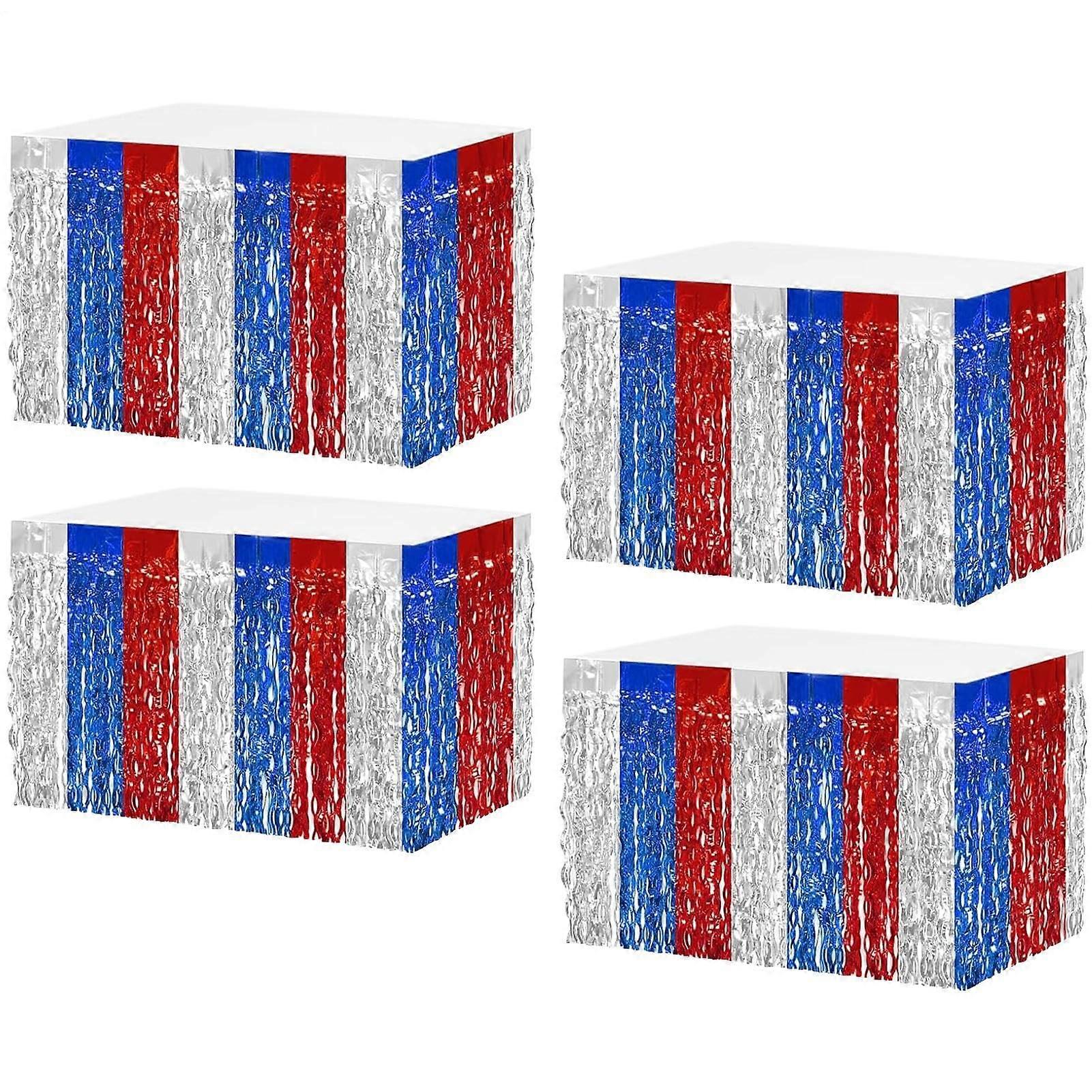 Garland Table Skirts Fringe Table Skirt 29x108 Inches Rectangular Office Curtains 4 Pieces for Disco Parties Home Decor