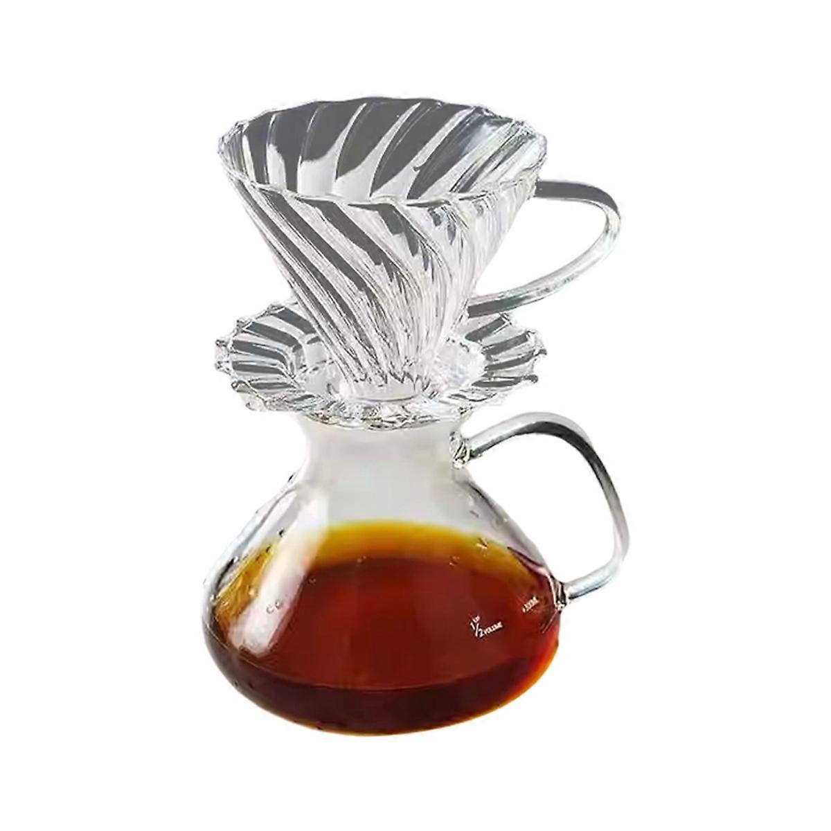 Pour over Coffee Maker Set Coffee Sharing Pot with Scale with Filter Cup for Home or Office 300ML