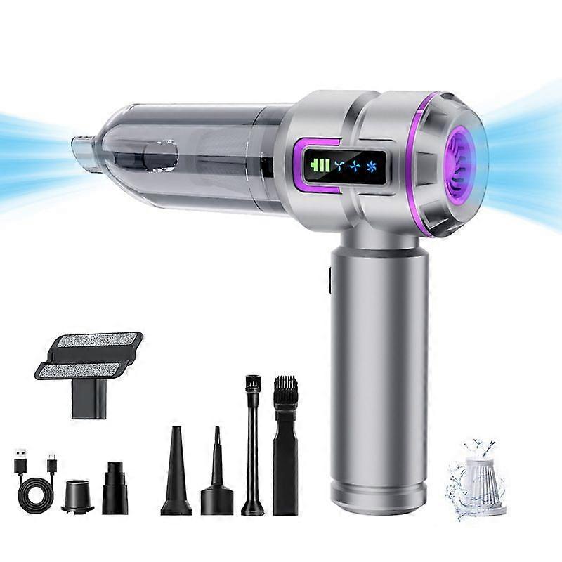 Wireless Car Vacuum Cleaner with Washable Filter, Brushless Motor, LCD Display, Strong Suction Air Blower