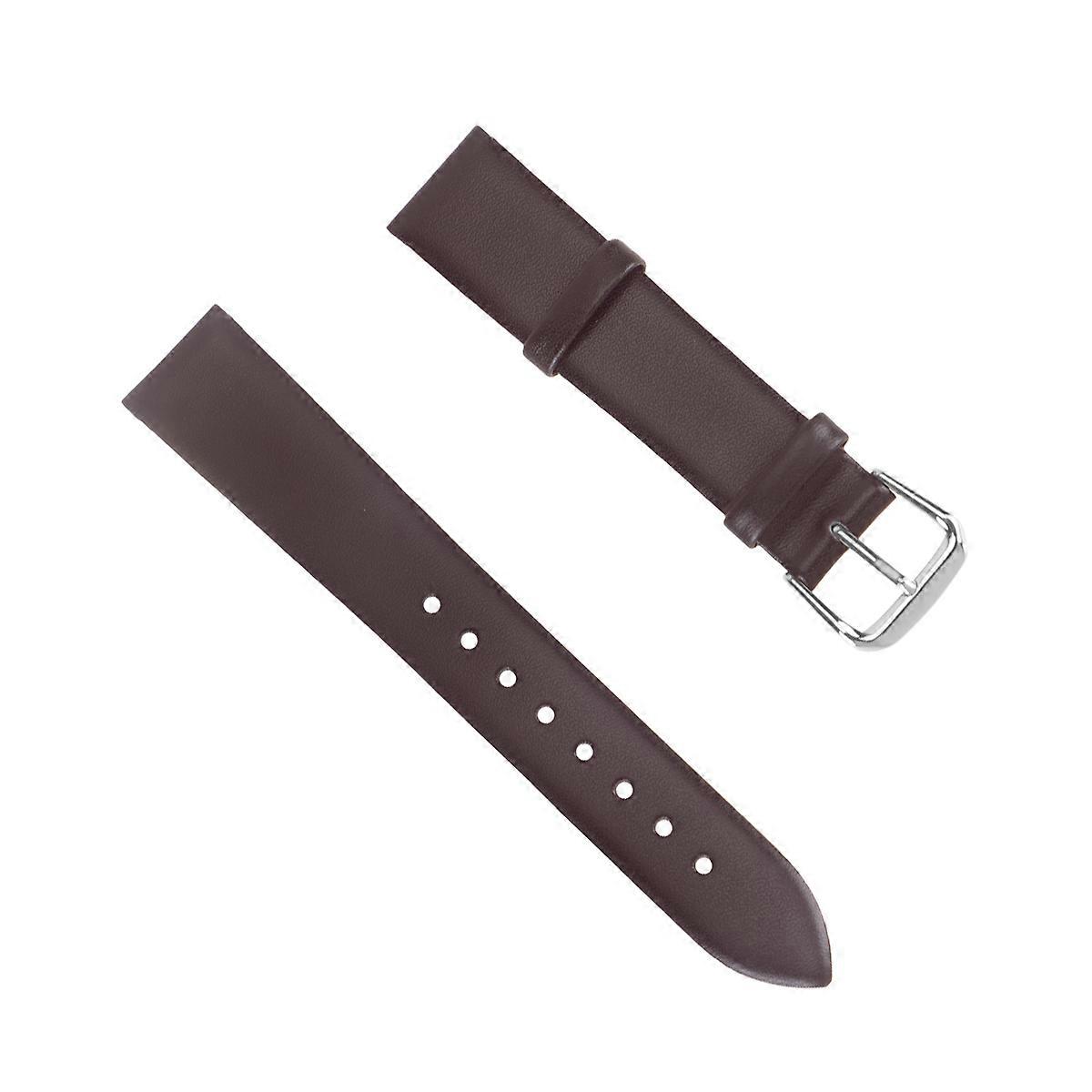 Ultrathin Watch Strap Endurable Tabby Cattlehide Watch Strap Quick Release Watch Bands (Dark Brown18mm with )