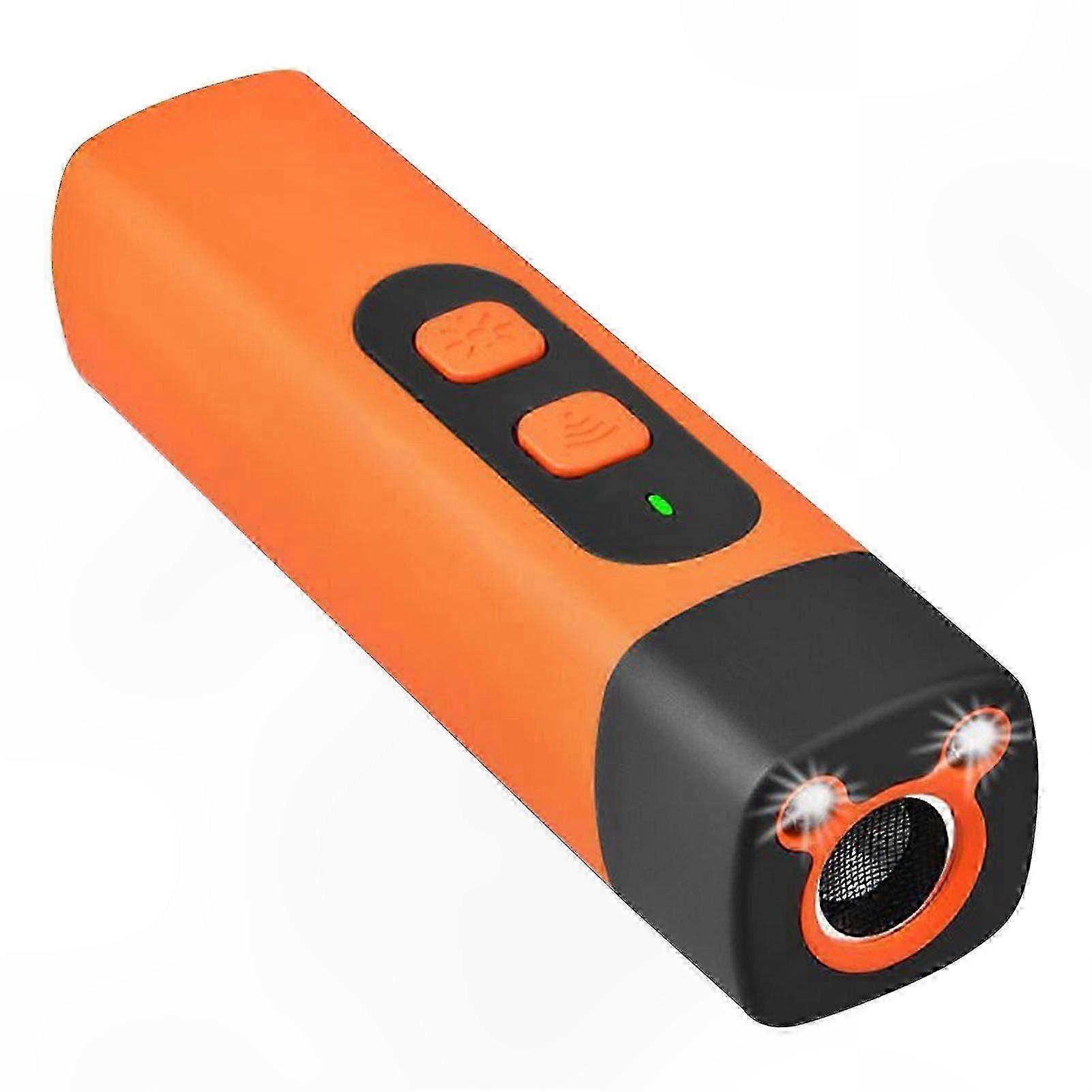 Portable Device to Deter Dog Barking with LED Flashlight for Outdoor Use