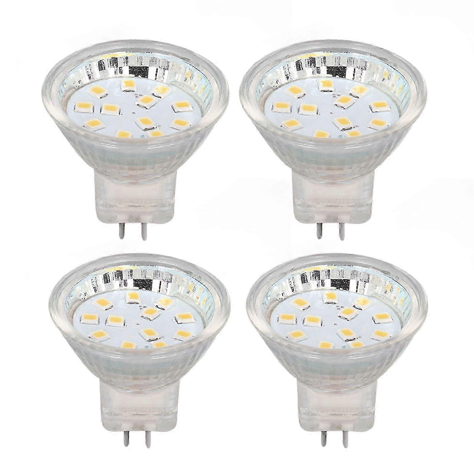 4PCS MR11 12LED Glödlampa 2W 300LM Spot Dubbelstift Bas Landskap GlödlampaVarmvit 3000K