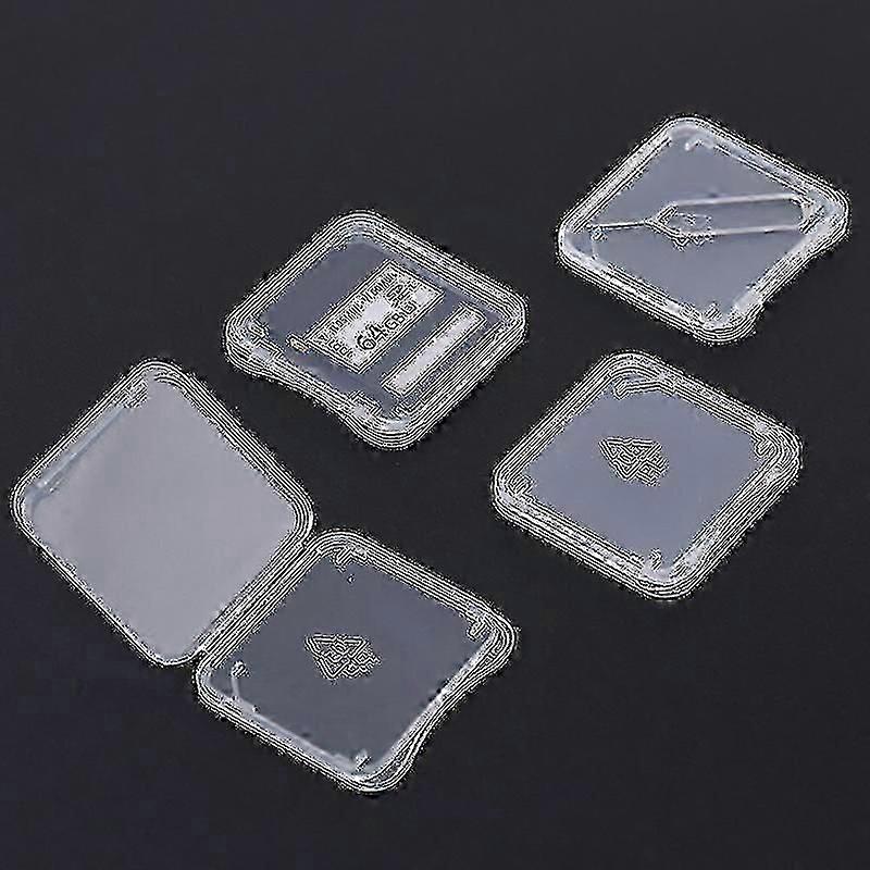 20pcs Transparent Sd Memory Card Case Holder Box Card Reader Storage Boxes Micro