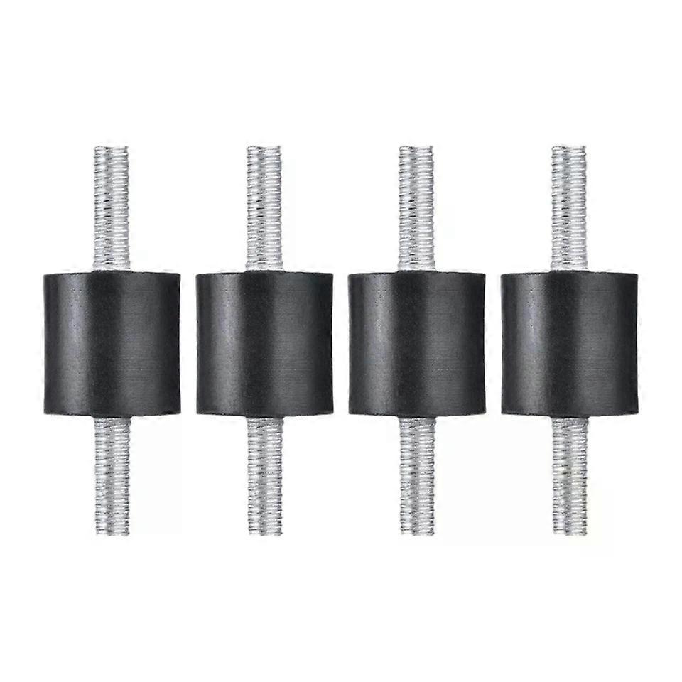 Rubber Cylindrical Vibration Isolator Mount, 4Pcs M6 Stud Shock Absorber for Machinery Noise Reduction