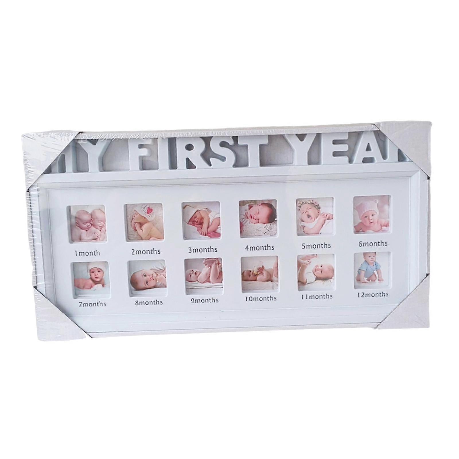 First Year Picture Frame Keepsake Frame Photograph Collage Babies Tabletop Album