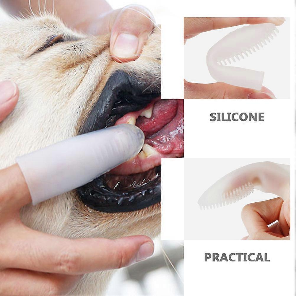 Dog Toothbrush Silicone Pet Teeth Cleaning Tool with Finger Toothbrush