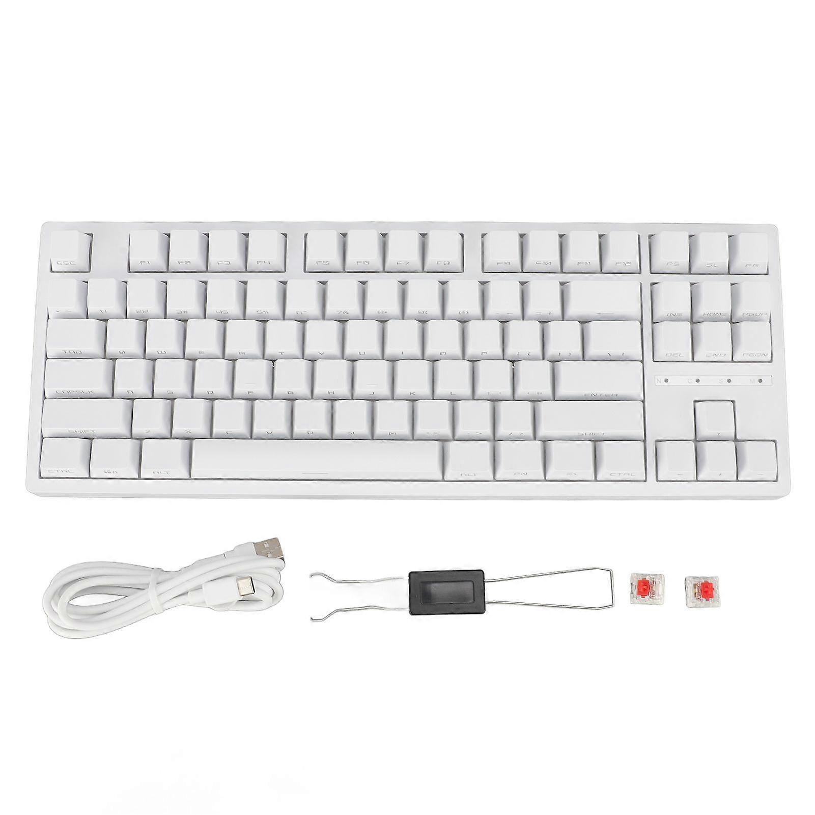80% 87 Keys Mechanical Keyboard Wireless 2.4G Bluetooth 3.0 5.0 Type C Wired RGB Backlit Gaming Keyboard Red Switch for Win for Android