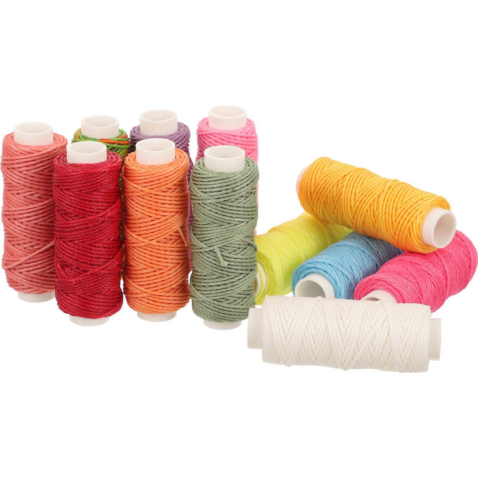 Waxed Thread for Sewing Functional Sewing Waxed Threads 12 Rolls Craft Set