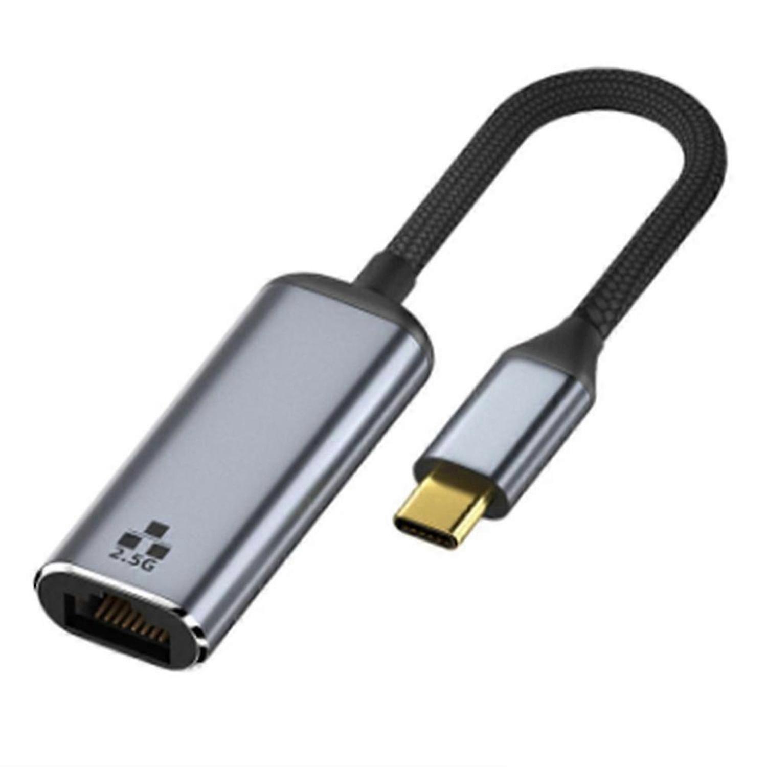 2500Mbps 2.5G USB C Ethernet Adapter 2.5 Gigabit Type C to Lan RJ45 Network Card for Pro USB 3.0 Ada