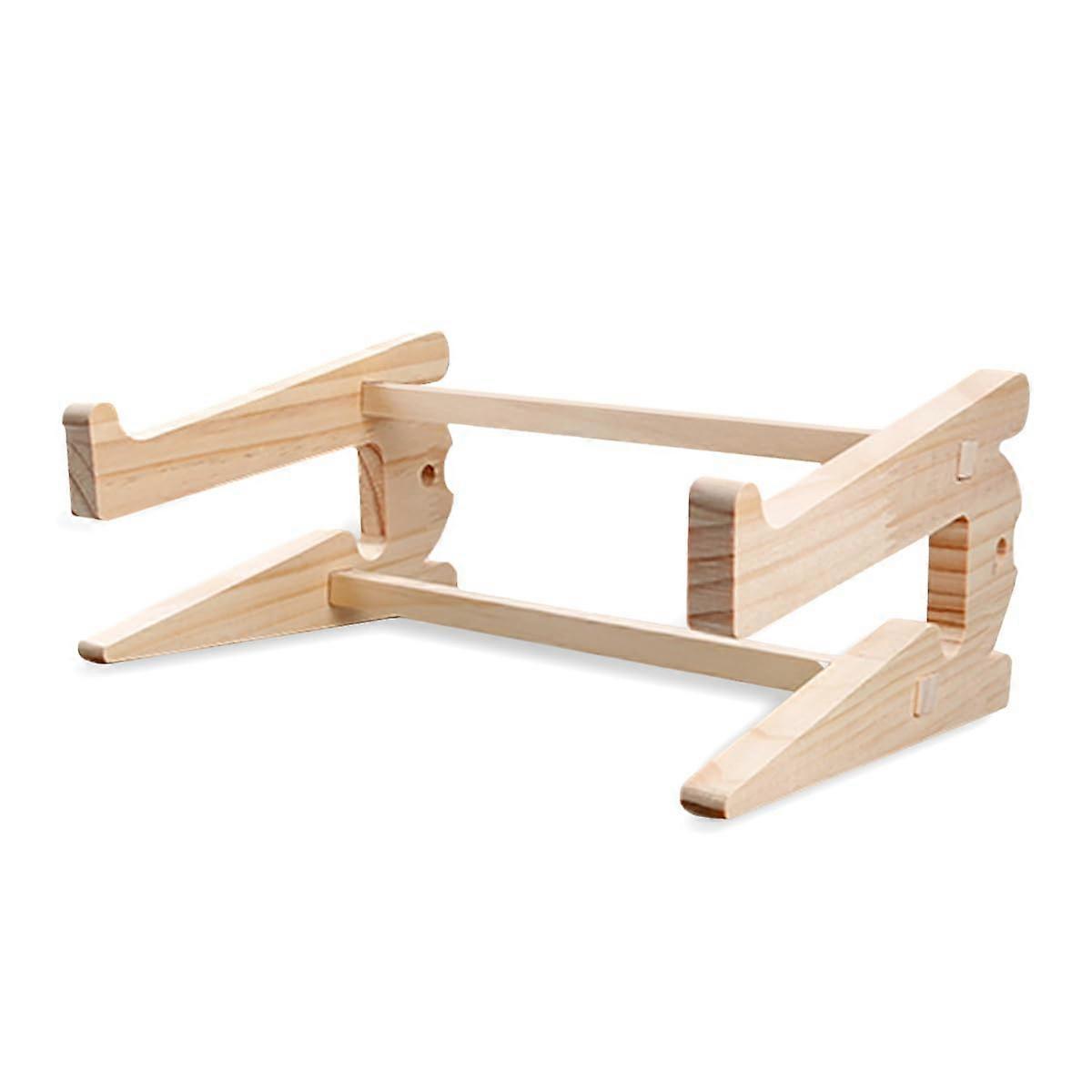 Wooden Laptop Stand Ventilated Cooling Desktop Computer Holder For MacBook And Other Laptops