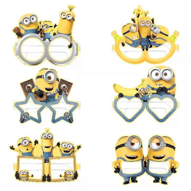 Minions Party Glasses Despicable Dad Taking Photos Props Mask Kids Birthday Party Decoration Supplies