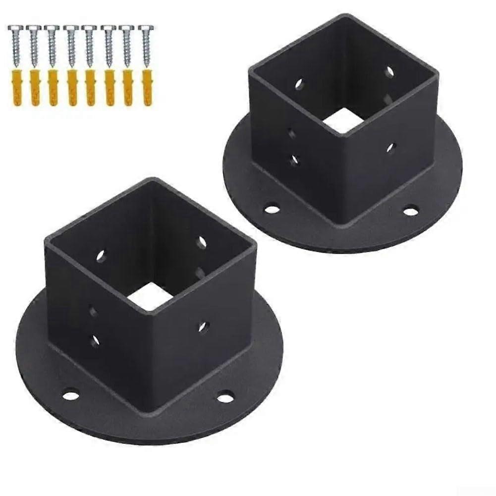 Post Flange Bases for 2x2 Square Posts, Weather Resistant, Outdoor Structures, 2 Pack
