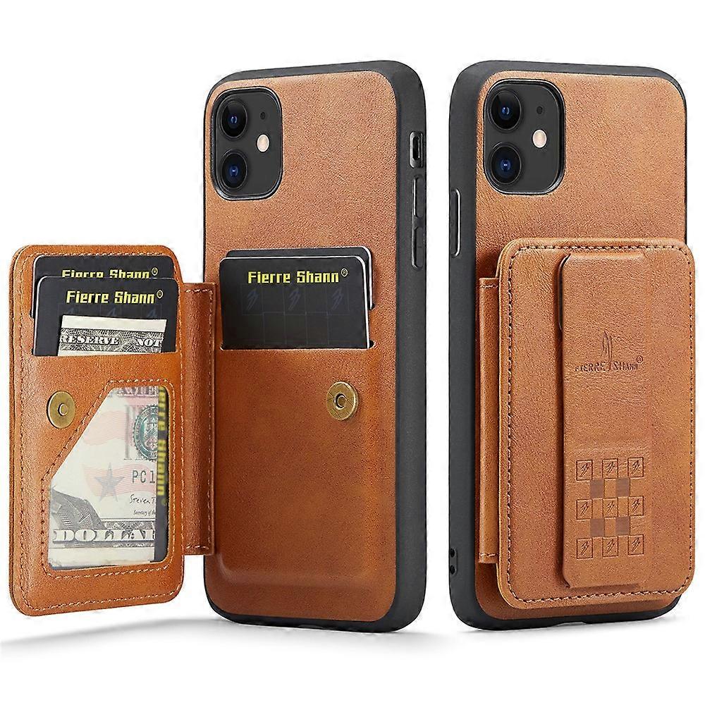 Kompatibel für iPhone 11 Hülle Finger Loop Leder + TPU kratzfeste Handyhülle