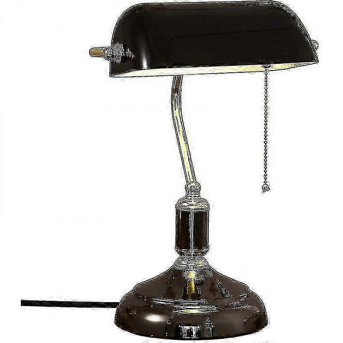 Traditional banker lamp with pull switch, retro table lamp for study