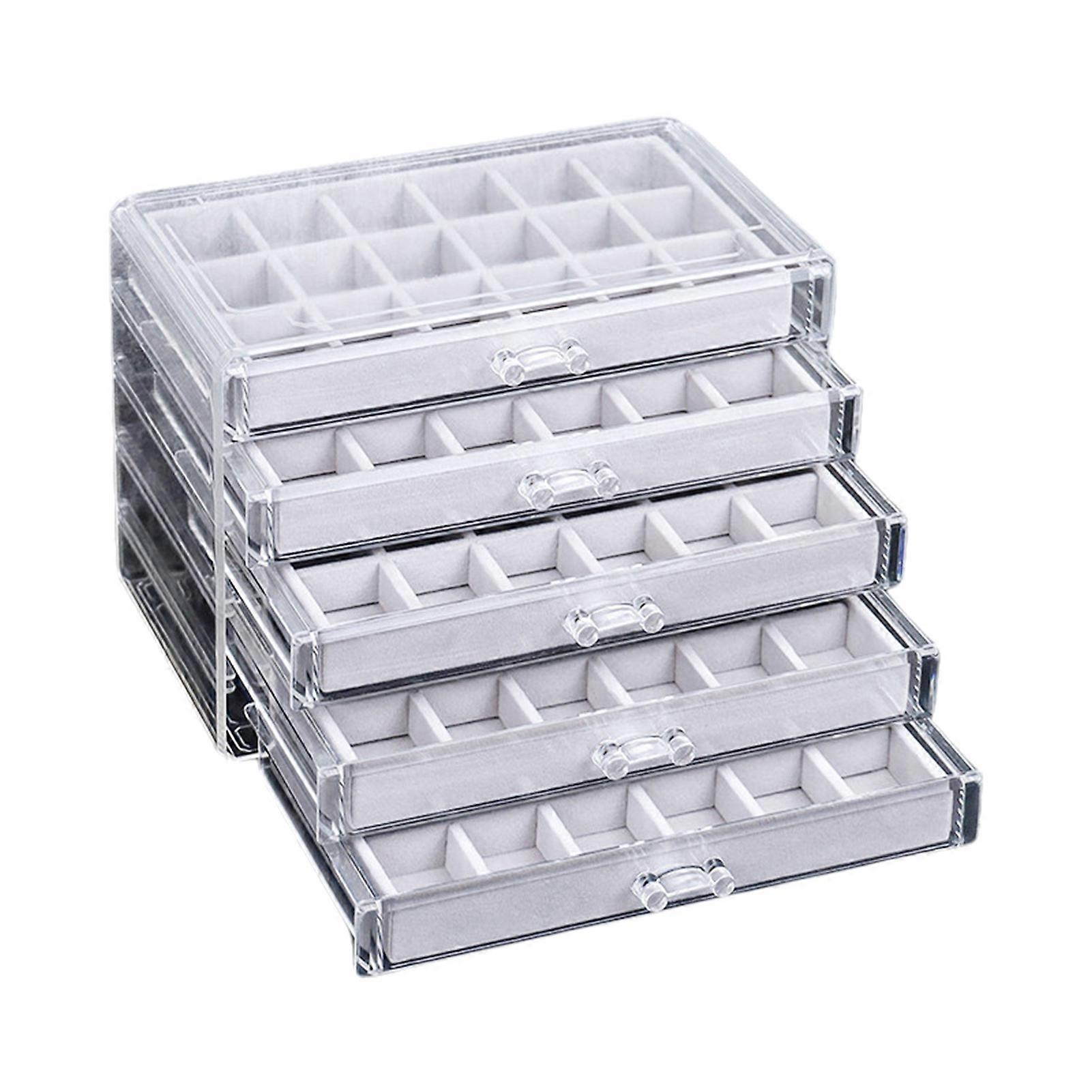 Clear Crystals Display Case Gemstone Storage Box For Kids Rocks Adjustable Rock Display Case