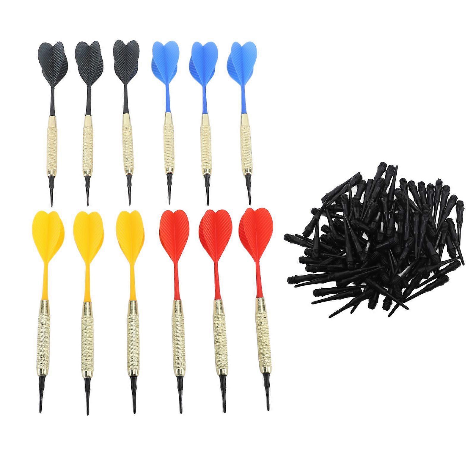 Darts Set Soft Tip Iron Shaft Anti Slip Pattern Sports Darts with Extra Tips for Electronic Plastic Dartboard Indoor