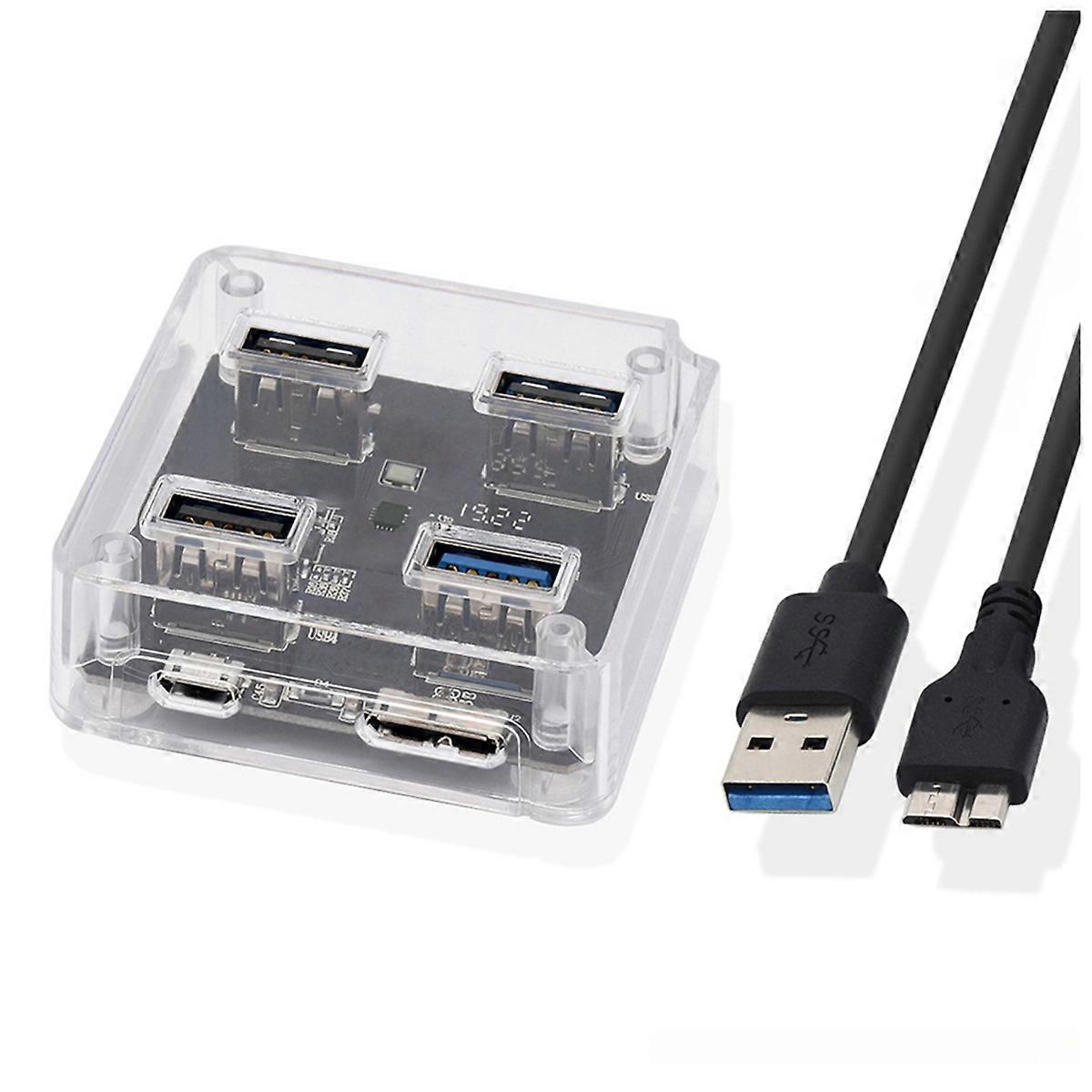 4 Port USB 3.0 2.0 Hub Splitter 5Gbps USB A Slot Docking Station