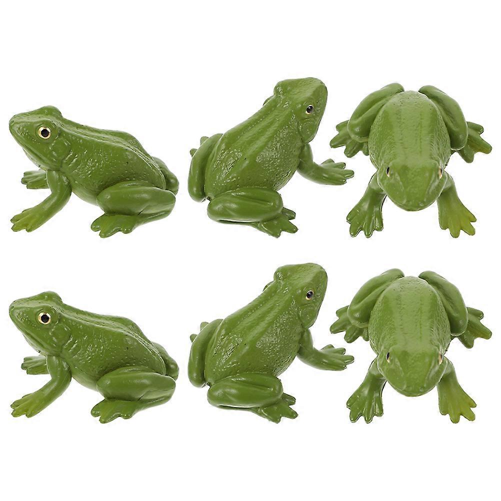 6Pcs Frog Shape Decoration Plastic Frog Models For Home And Office Decor Gift