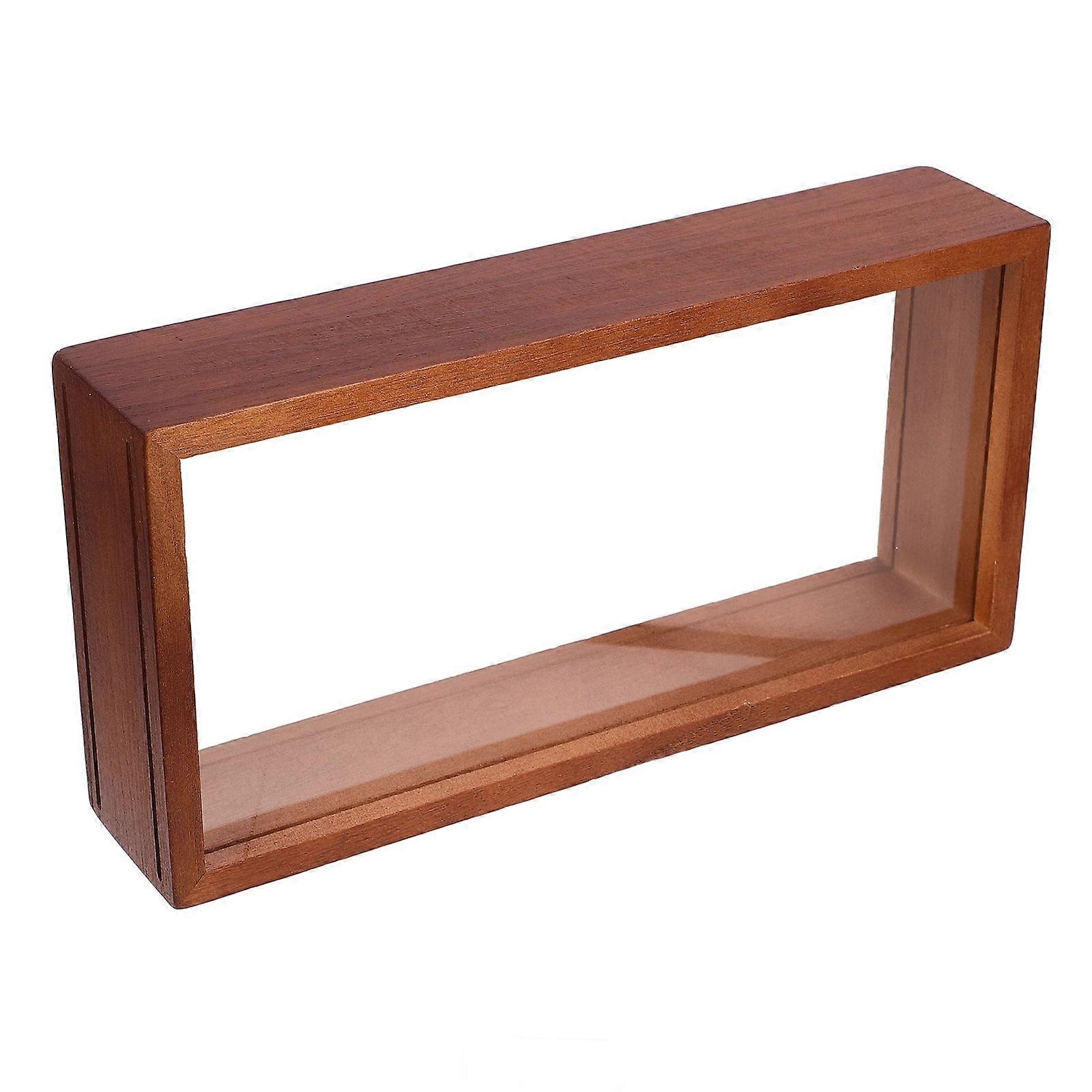 Wooden Shadow Box Frame Dried Flower Display Light Brown Versatile Home Decoration 3Pcs