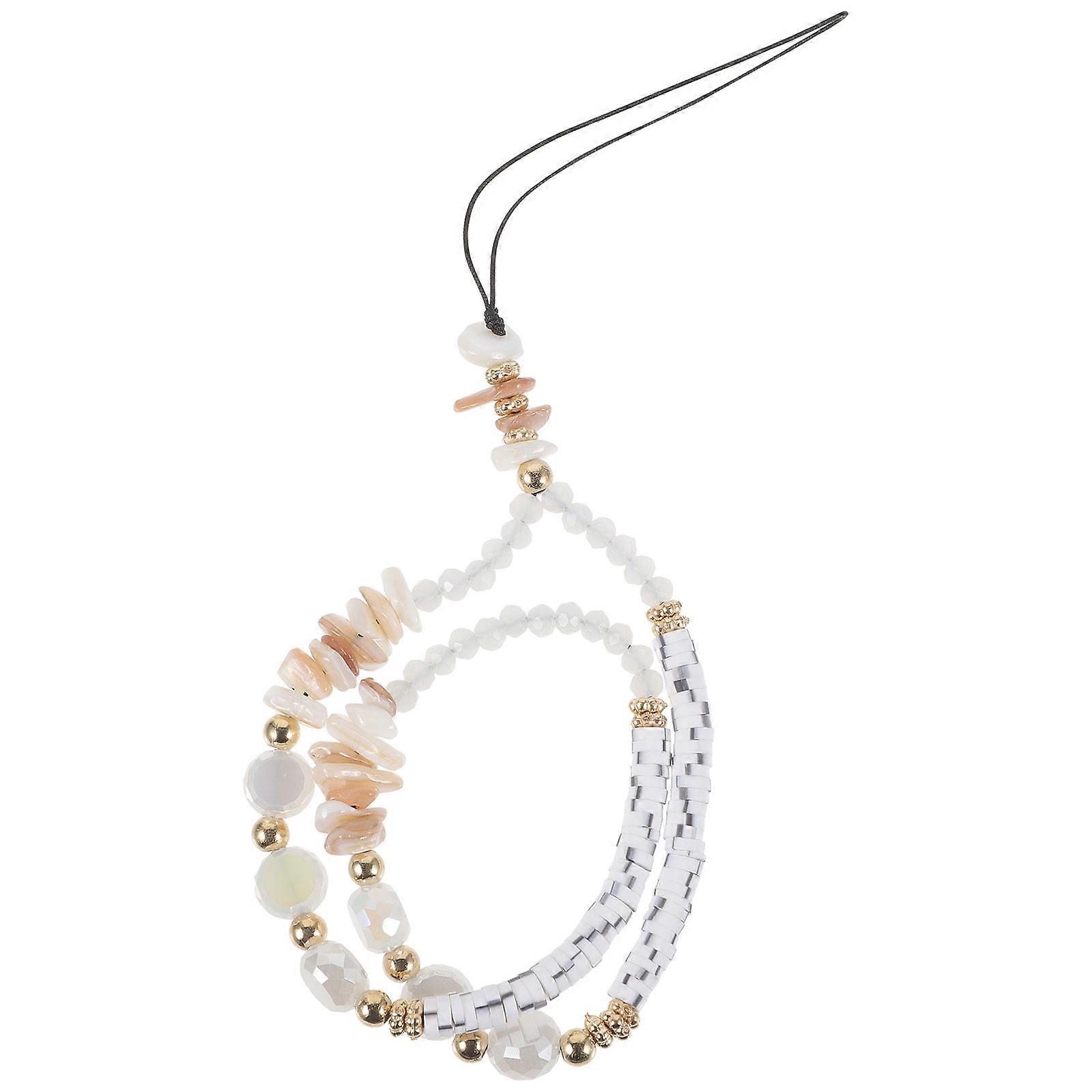 Bead Elastic Phone Wrist Strap Teens Clubbing Use 0.6x20cm Anti-loss 1Set