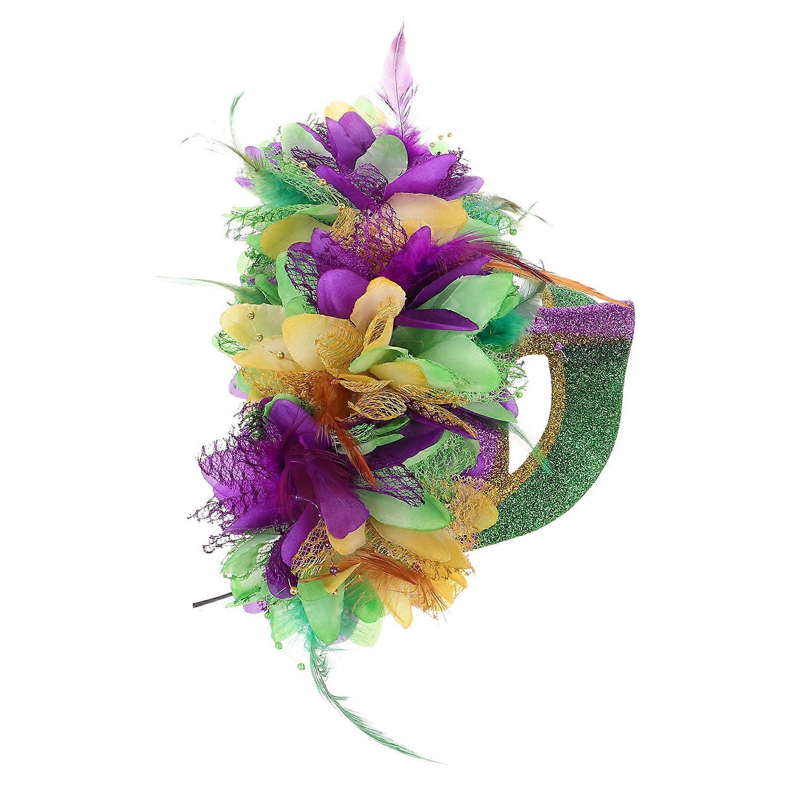 Carnival Mask 2Pcs Half Mask Costume Accessory Multi Color Lightweight Design For Masquerade Ball