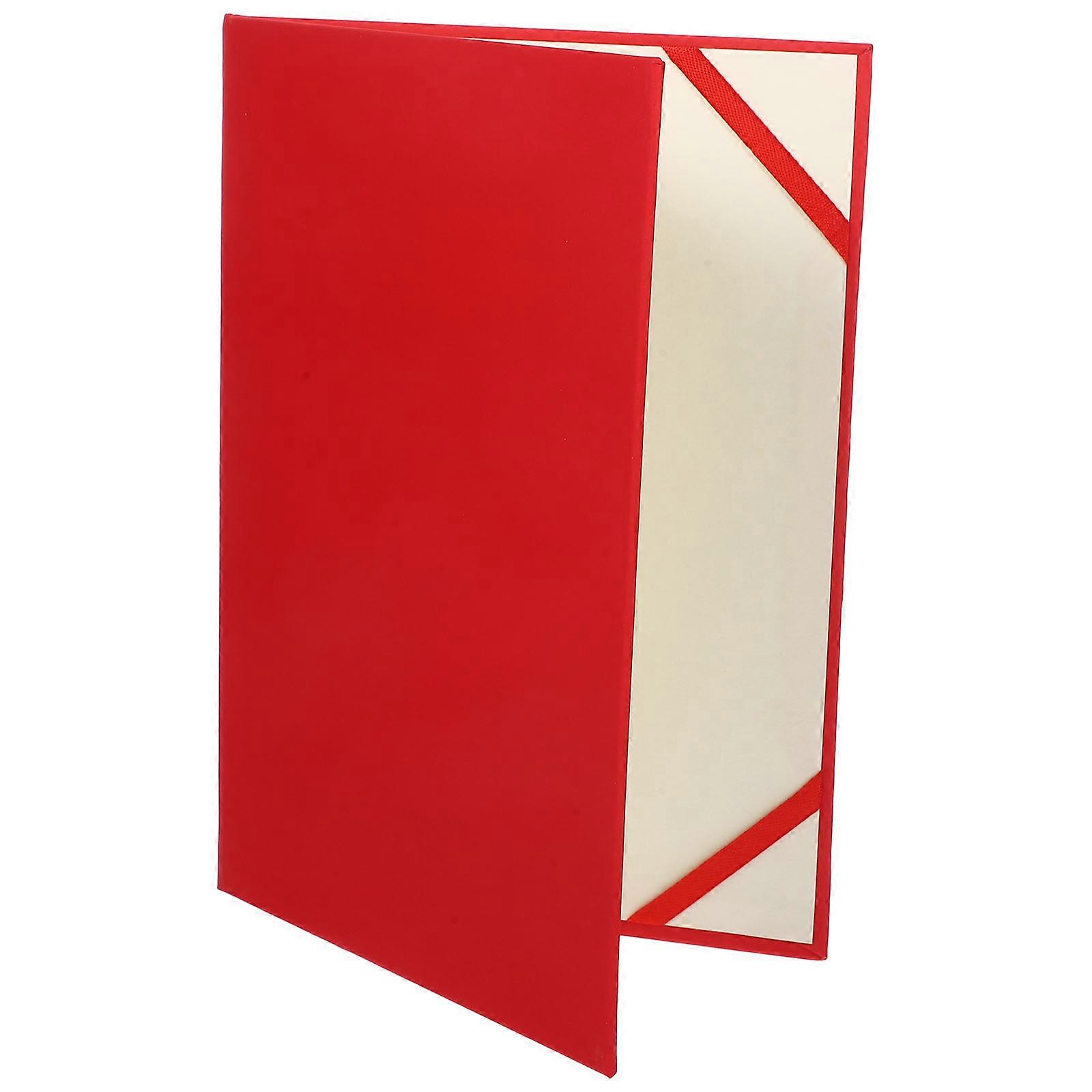 Document Paper Cover Certificate Holder for Protection 3Pcs Red Paper
