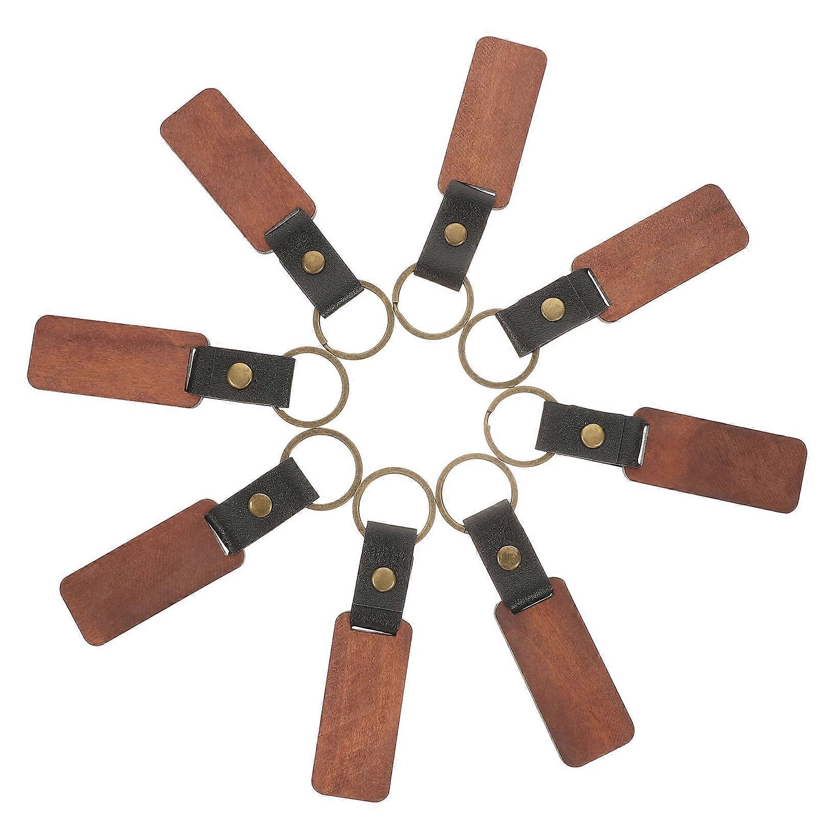 Wooden Keychain DIY Lettering Key Chain for Decoration 32Pcs Set