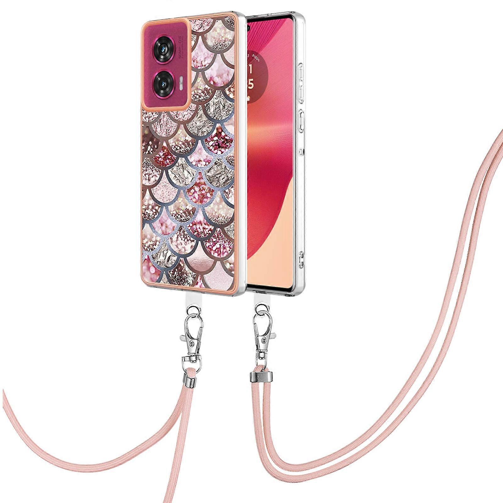 Electroplating Pattern IMD TPU Shockproof Case with Neck Lanyard