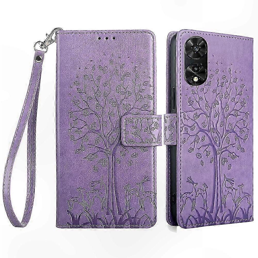 Floral Pattern Leather Wallet Case with Stand for 505 Smartphones