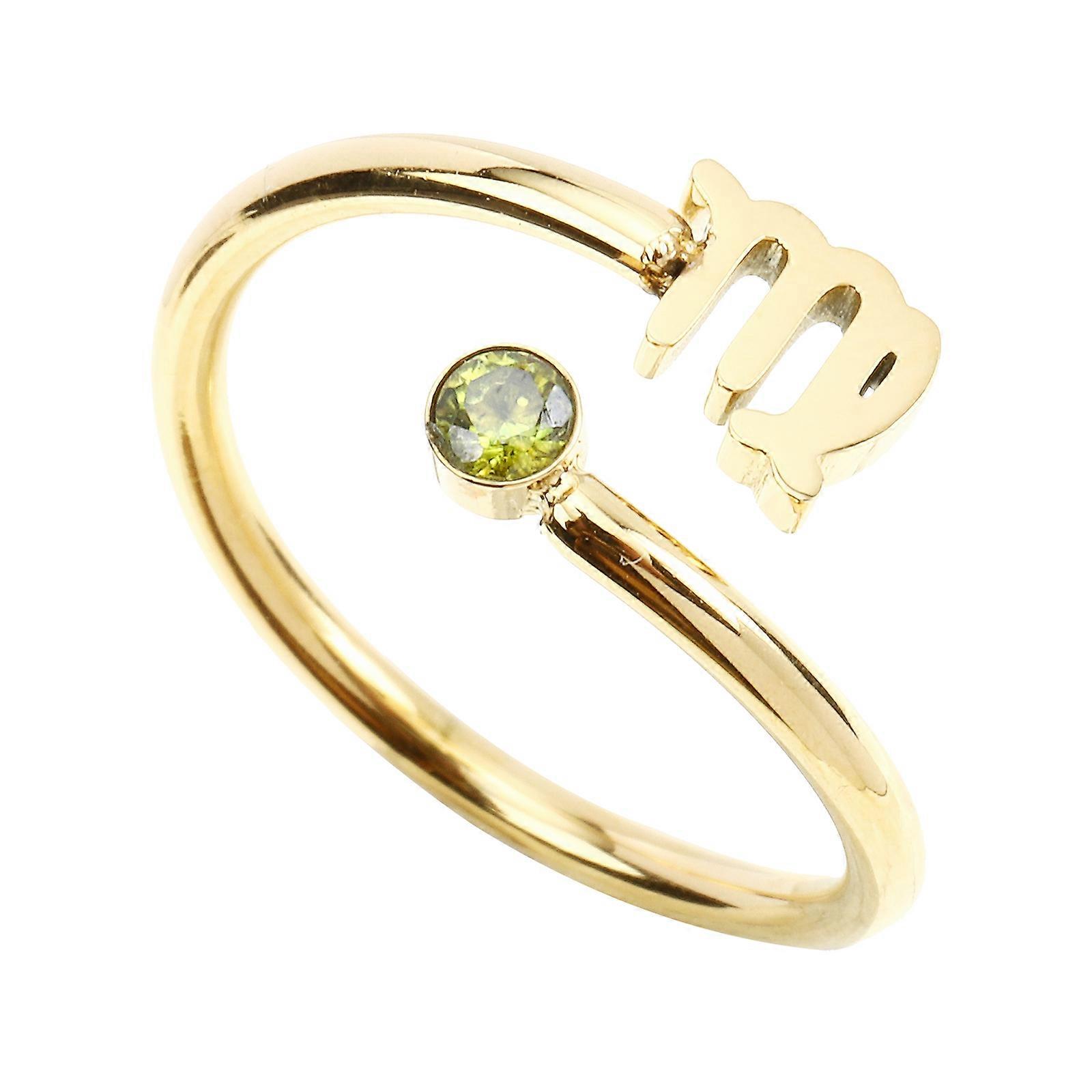 Zodiac Adjustable Virgo Open Ring Sparkly Zircon Ring