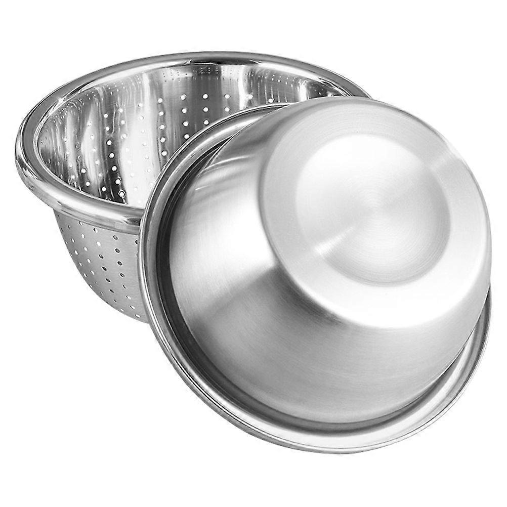 Kitchen Stainless Steel Basin for Washing Vegetables 2Sets with Colander