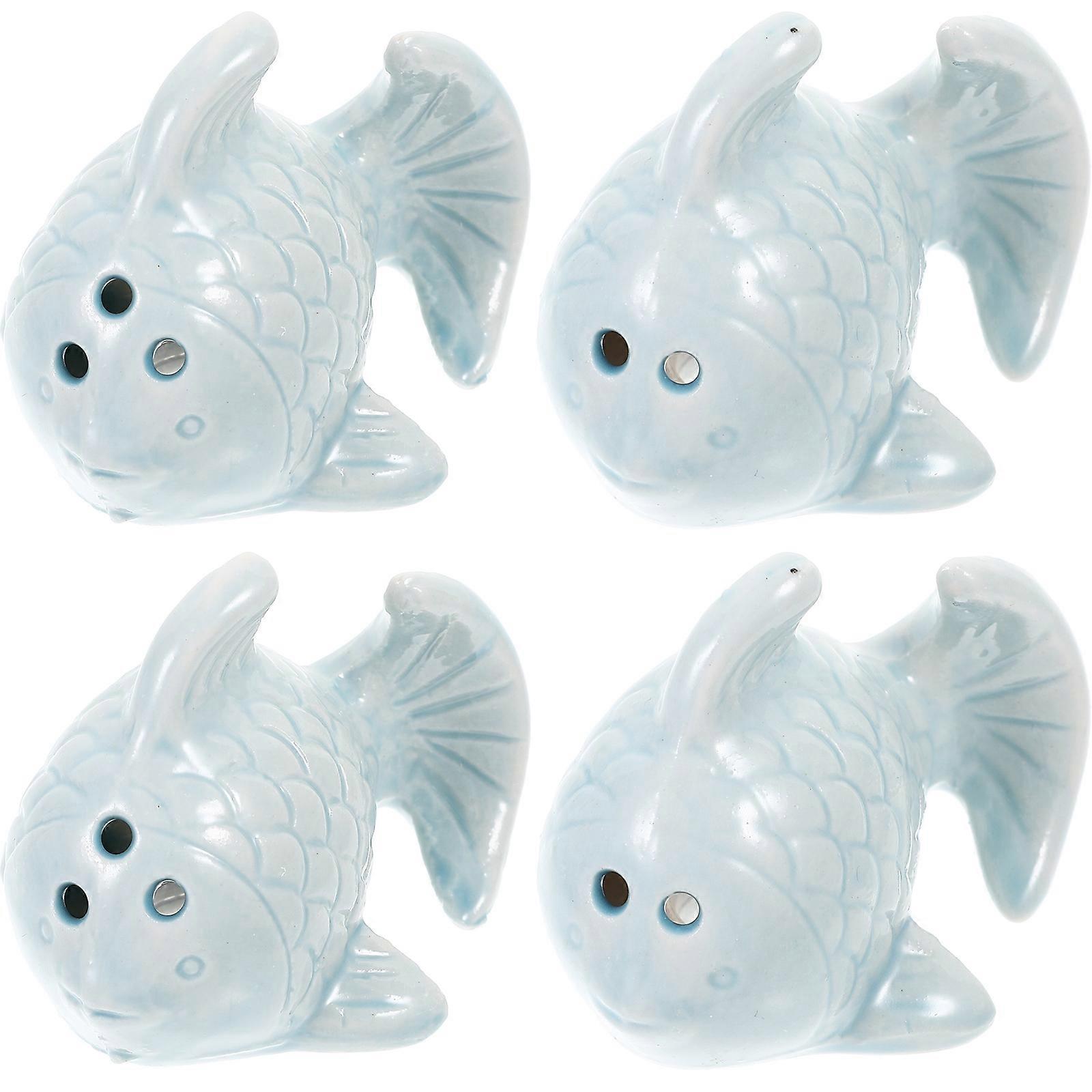Creative Fish Shaped Condiment Storage 12 Pcs Ceramic Spice Jars For Family Business Clients