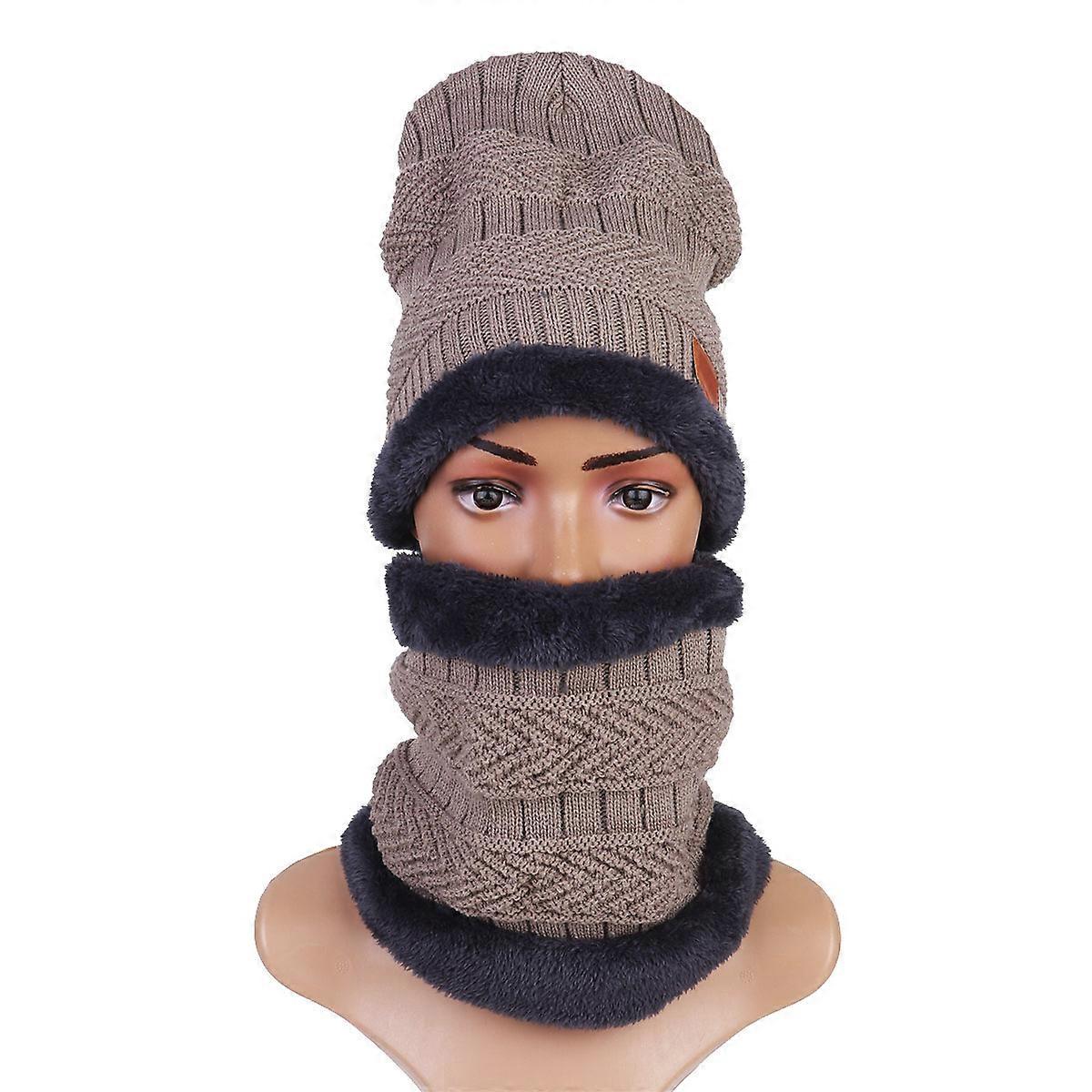Thicken Cap Knitted for Keeping Warm 3Pcs Woolen Yarn Winter Accessories