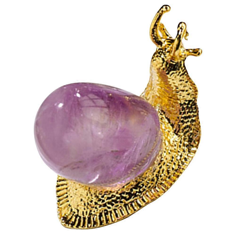 Crystal Snail Statue for Desktop Decor 2Pcs Assorted Color Metal