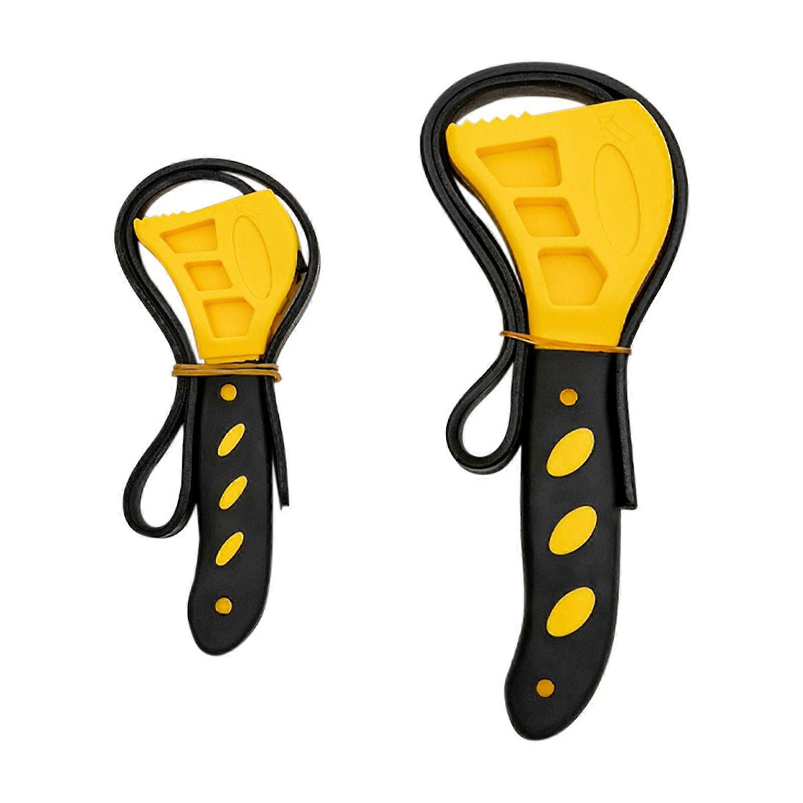 6 Inch 8 Inch Set Of Two Multi Function Belt Wrench Adjustable Bottle Opener Auto Repair Rubber Filter Universal Wrench