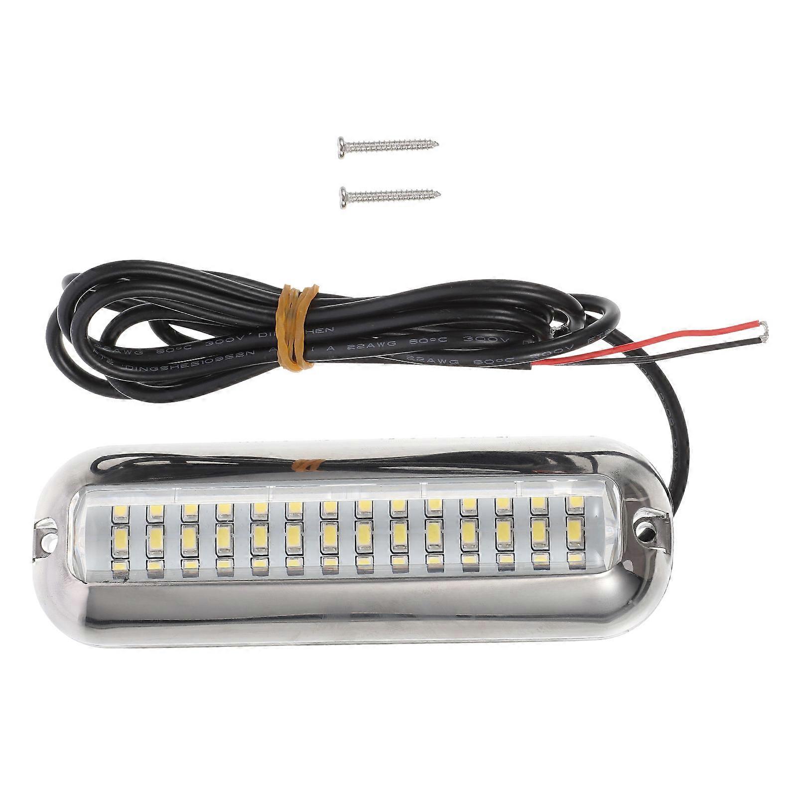 2Pcs Silver LED Underwater Boat Light Designed for Waterproof Performance